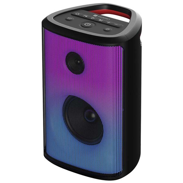Portronics Dash 8 60W Bluetooth Party Speaker with Bass Boost Technology, Upto 6 Hours Playtime, Wired Karaoke Mic, TWS Mode, USB, AUX in, BT 5.3v, Full Screen LED Effect, Type C Charging (Black)