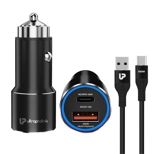 UltraProlink Mach 145W All Protocol Dual USB Car Charger with 1m Cable UM1160