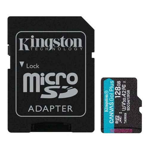 Kingston Canvas Go Plus microSD Memory Card 128GB with Adapter