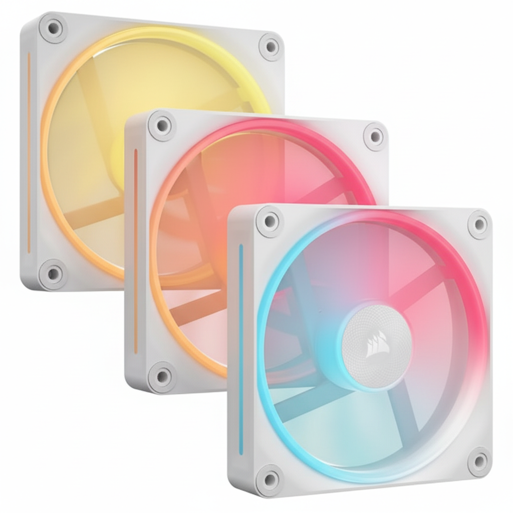iCUE LINK LX120-R RGB 120mm PWM Reverse Fans Starter Kit - White