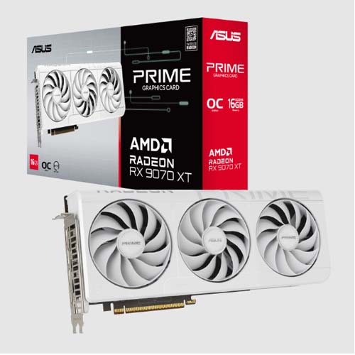 Asus Prime Radeon RX 9070 XT OC White Edition 16GB GDDR6 Graphics Card PRIME-RX9070XT-O16G-WHITE