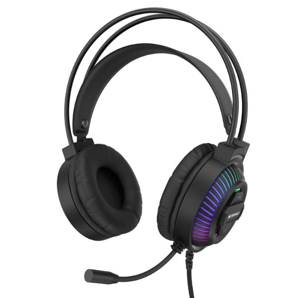 ZEBRONICS Jupiter 3.5mm Premium Gaming Over ear Headphone with 50mm Neodymium Drivers, Extra Soft Ear Cushion,Suspension Headband, Braided Cable,Volume Controller, Multicolor Lights, Pop Filter