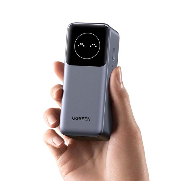 UGREEN Nexode Power Bank 12000mAh 100W PD PPS Fast Charging Portable Charger Battery Pack with 1USB-C 1USB-A and Smart Display for McBook Air/ipd/ifone 16/Galax S24/Steaam Deck/Googel etc