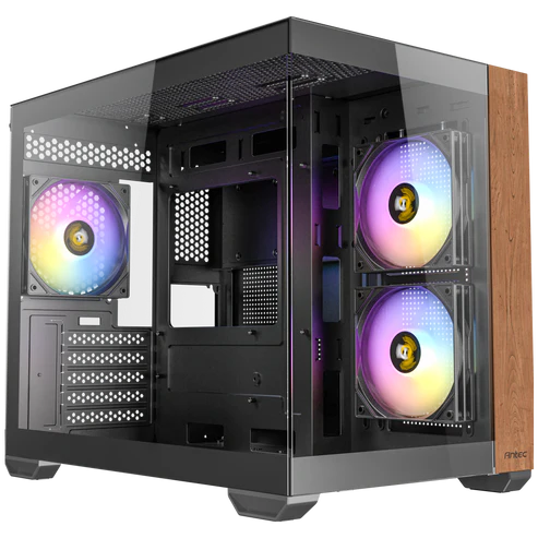 Antec CX600M Wood ARGB Micro-ATX Mini Tower Gaming Cabinet (Black)