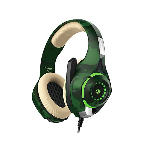 Cosmic Byte GS410 Headphones with Mic and for PS4, Xbox One, Laptop, PC, iPhone and Android Phones – Camo Green