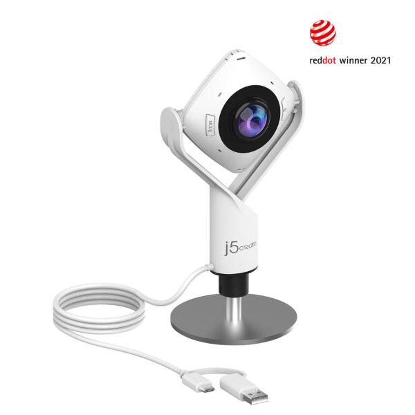 J5 JVCU360 360° All Around Webcam – White
