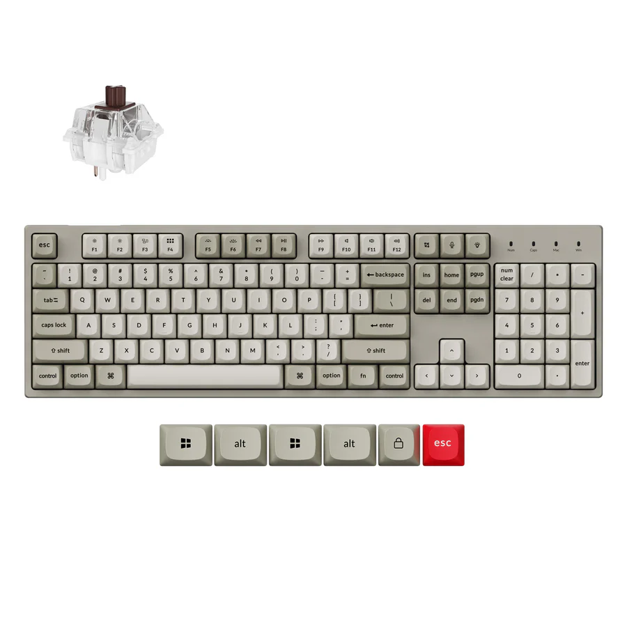 Keychron C2 Pro Wired Custom Mechanical Keyboard Full Size Brown Switch