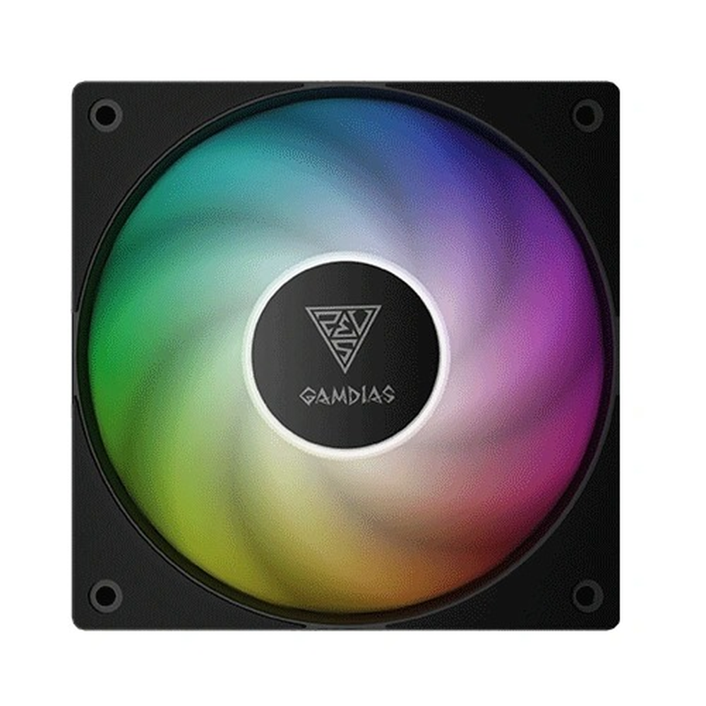 GAMDIAS NOTUS M1-1201 ARGB 120mm PWM Case Fan (400–1600 RPM, 57.56 CFM, Hydraulic Bearing, Swappable Forward/Reverse Blade)