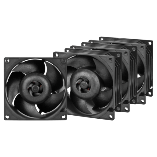 ARCTIC S8038-10K -500–10000 RPM Server Fan 4 Pack (Black)