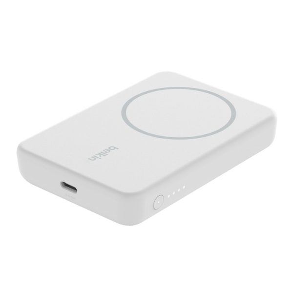 Belkin BoostCharge Magnetic Wireless Power Bank with Stand (5000mAh, White)