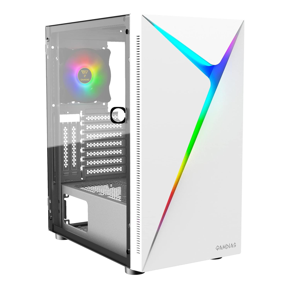 GAMDIAS Argus E4 Elite WH RGB ATX Mid Tower Gaming Case (White)