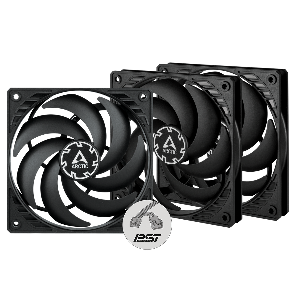 ARCTIC P12 Slim PWM PST 120mm Low-Profile Case Fan (3-Pack)