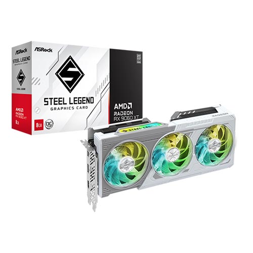 Asrock AMD Radeon RX 9060 XT Steel Legend 8GB OC Graphic Card RX9060XT SL 8GO