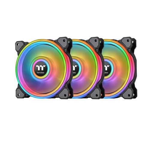 Thermaltake Riing Quad 14 RGB Radiator Fan TT Premium Edition 3 Fan Pack Black