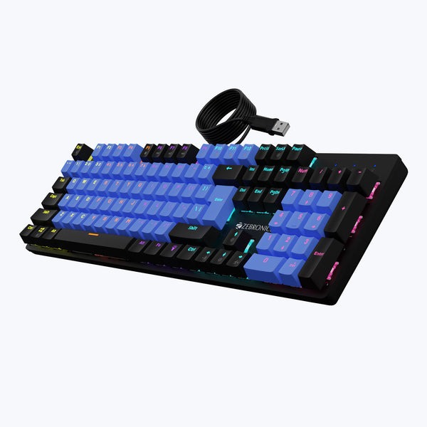 Zebronics Zeb-Nitro Plus Full Size Mechanical Keyboard (Blue Black)