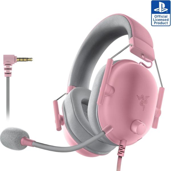 Razer BlackShark V2 X PlayStation Gaming Headset, Quartz Pink