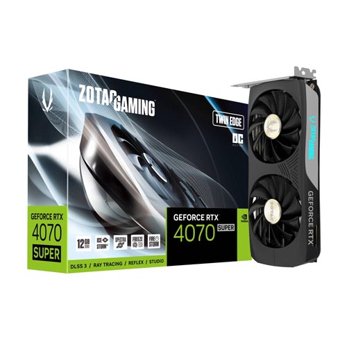 ZOTAC GAMING GeForce RTX 4070 SUPER Twin Edge OC 12GB GDDR6X Graphic Card ZT-D40720H-10M