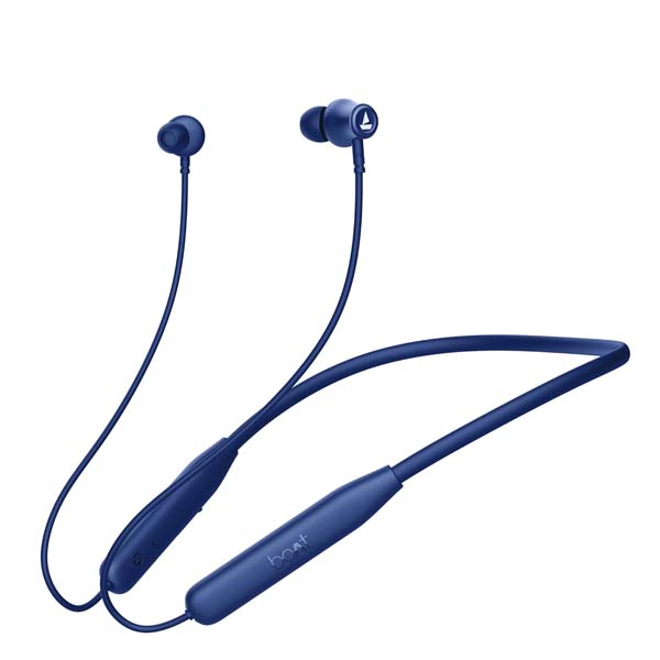 Boat Rockerz 111, 40HRS Battery, Dual Device Pairing, ENx Tech, Low Latency Mode, Fast Charging, BTv5.3, IPX5, Type-C Interface, Bluetooth Neckband, Wireless with Mic Earphones (Deep Blue)
