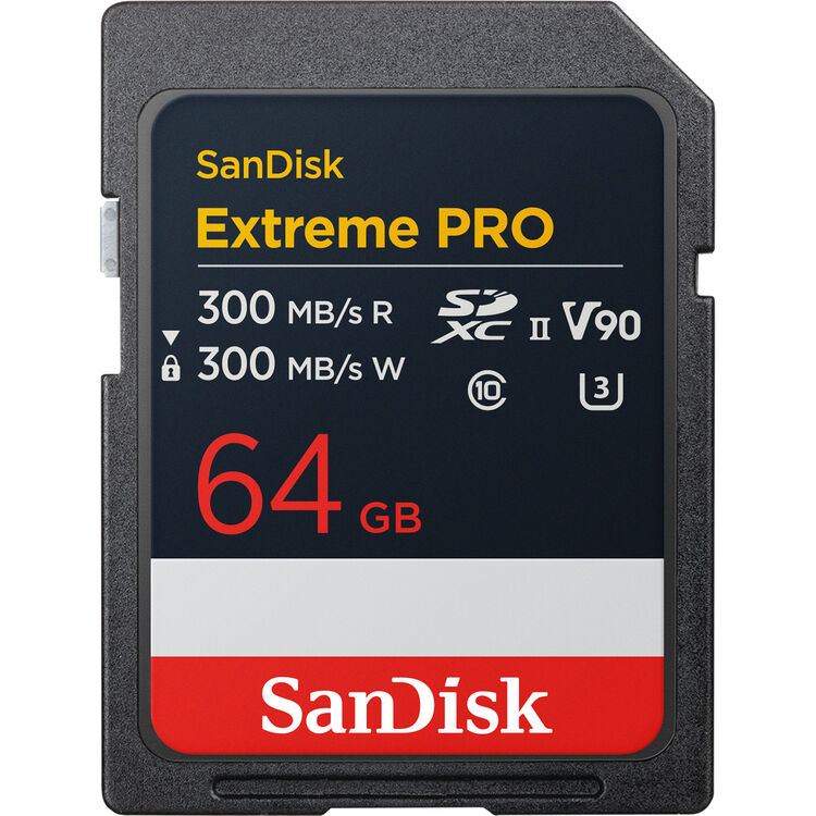 SanDisk Extreme PRO SD UHS-II Card (V90) – 64GB