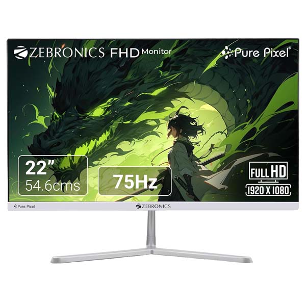 ZEBRONICS EA22 FHD LED 22″ (54.6cm) 75Hz 1920×1080 Monitor
