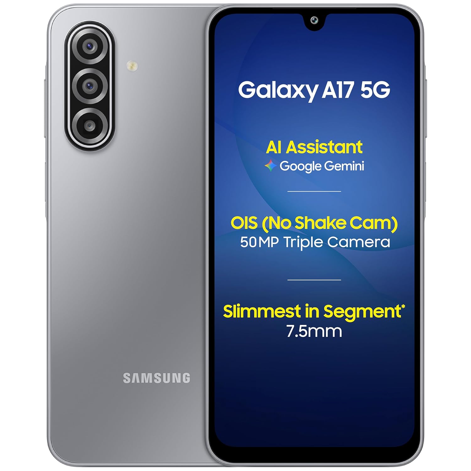 Samsung Galaxy A17 5G Without Adapter (Gray, 128 GB) (6 GB RAM)