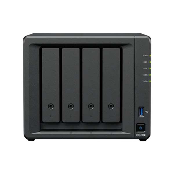 Synology DiskStation DS425+ Compact 4 Bay Network Attached Storage Enclosure (Black)