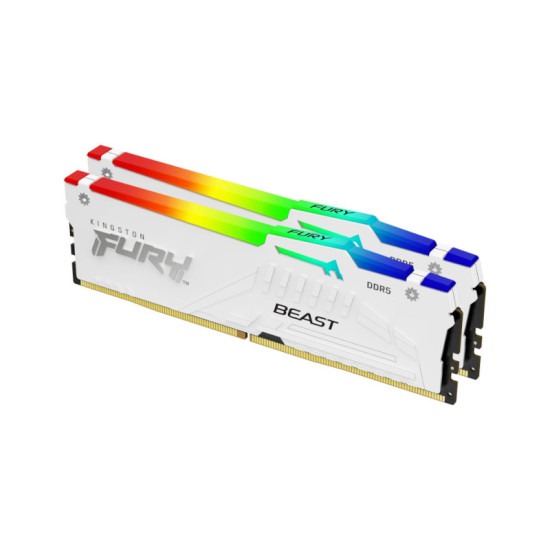 Kingston Fury Beast RGB 64GB (2x32GB) 6000MHz DDR5 CL30 RAM (White)