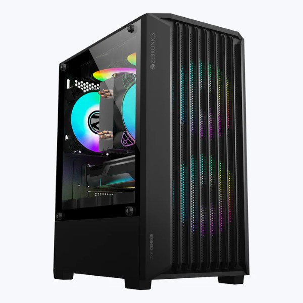 Zebronics Genesis Mid tower Gaming Cabinet – Black