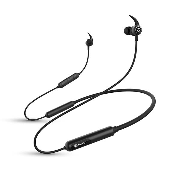 TORETO Alpha Pro in Ear Bluetooth Neckband (Midnight Black)