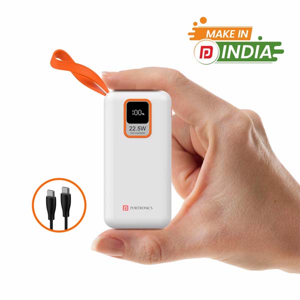 Portronics Ampbox 10K 10000 mAh Nano Power Bank (White)