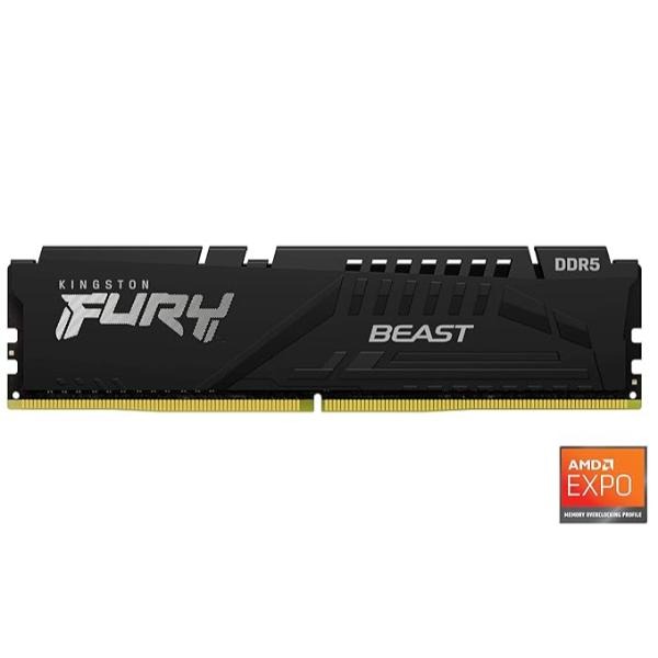 Kingston Fury Beast 16GB (1 X 16GB) DDR5 6000MHz CL30 Desktop Ram (Black) (KF560C30BBE-16)