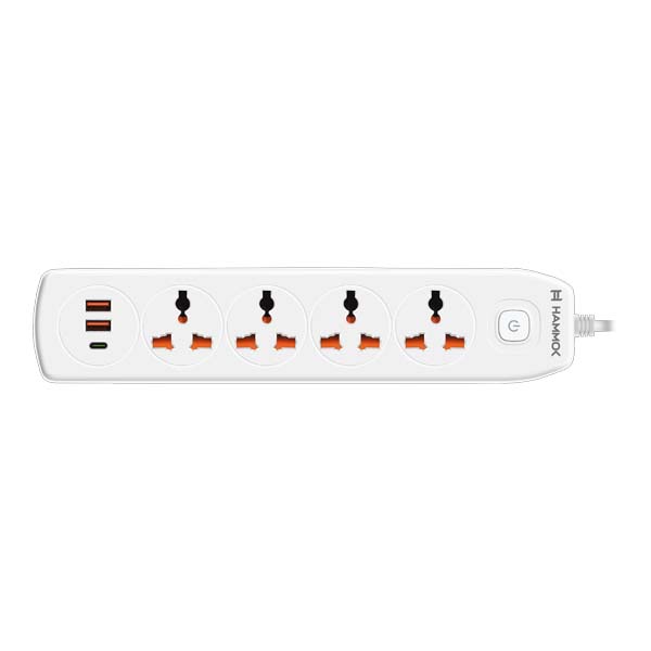 Hammok Hype 4+1 Multi Plug Adapter USB+Type-C Charging Port