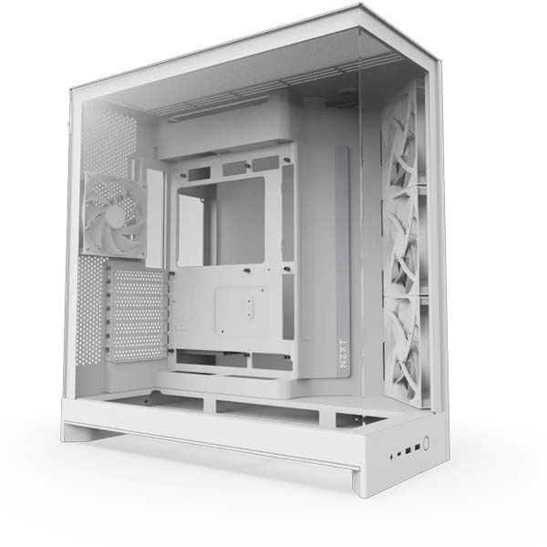 NZXT H9 Flow (2025) Dual Chamber Mid Tower ATX Airflow Cabinet (White)