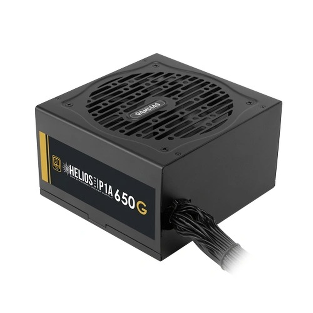GAMDIAS HELIOS P1A-650G 650W 80+ Gold Non-Modular ATX Power Supply (120mm Hydraulic Fan, 2x PCIe, Flat Cables)