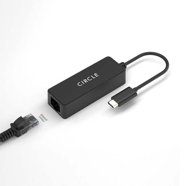 CIRCLE ROOTZ TYPE-C ETHERNET 10/100 MBPS Wired Ethernet Lan Adapter compatible with Windows & Mac