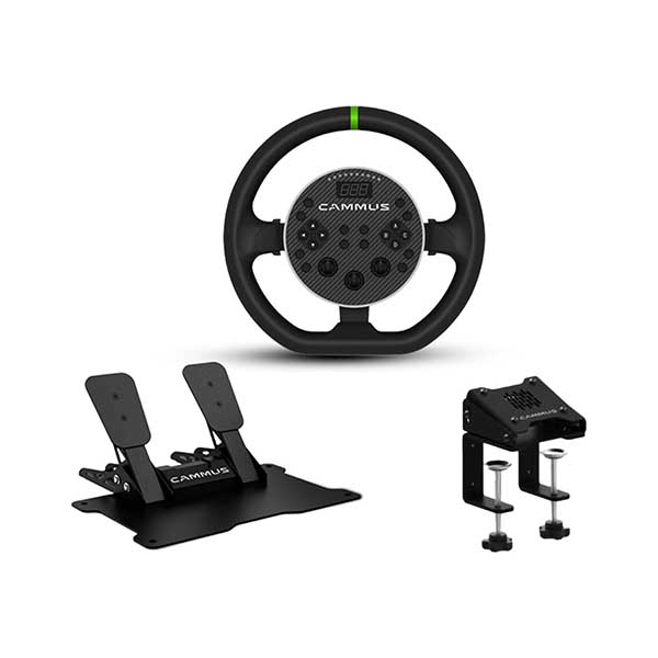 Cosmic Byte Cammus Direct Drive Wheel Bundle – C5 Steering Wheel, CP5 Pedals, CS5 Desk Clamp