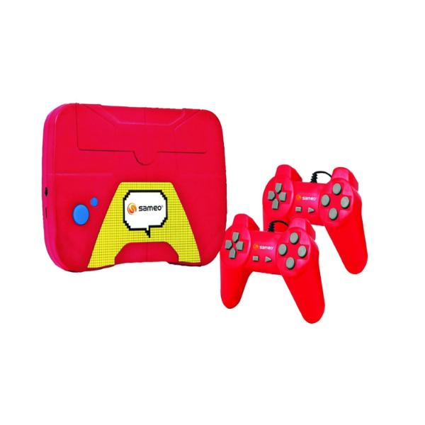 Sameo Little Master 8 Bit Gaming Console for TV | 2 USB Joysticks | Exciting 999999 in 1 Built-in Games | Ideal for Adults, Kids, Boys, Girls | 6 Months Warranty – (Red)