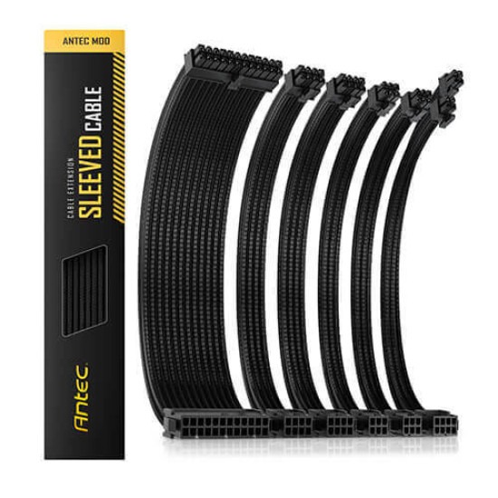 Antec Sleeved Extension Cable Kit – Black (PSUSCB30-101-B)