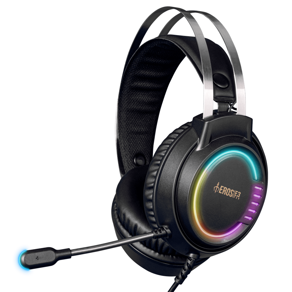 GAMDIAS EROS E3 RGB Wired Stereo Gaming Headset (Black, Extra-Sized Ergonomic Earcup)