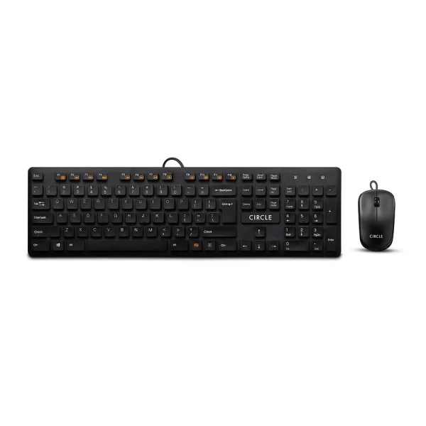 Circle C43 Slim Multimedia Wired Keyboard & Mouse Combo – Black