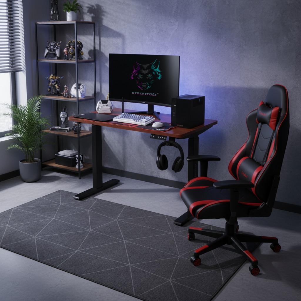 Cyberwolf Hydraulic Gaming Table Regular (1100mm x 600mm) Wood