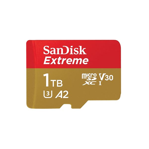 SanDisk 1TB Extreme microSD UHS I Card (Red/Gold)