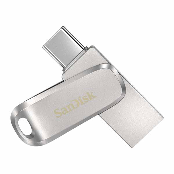 SanDisk Ultra Dual Drive Luxe 128GB USB Type C Flash Drive (Silver)
