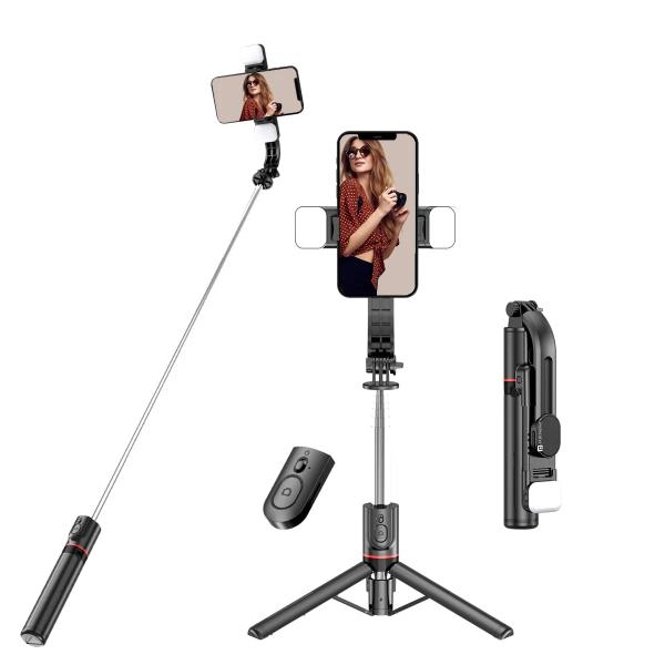 Portronics Lumistick – Smart Selfie Stick (Black)