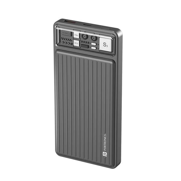 Portronics Luxcell 10K 10000 mAh Designer Power Bank (Dark Grey)
