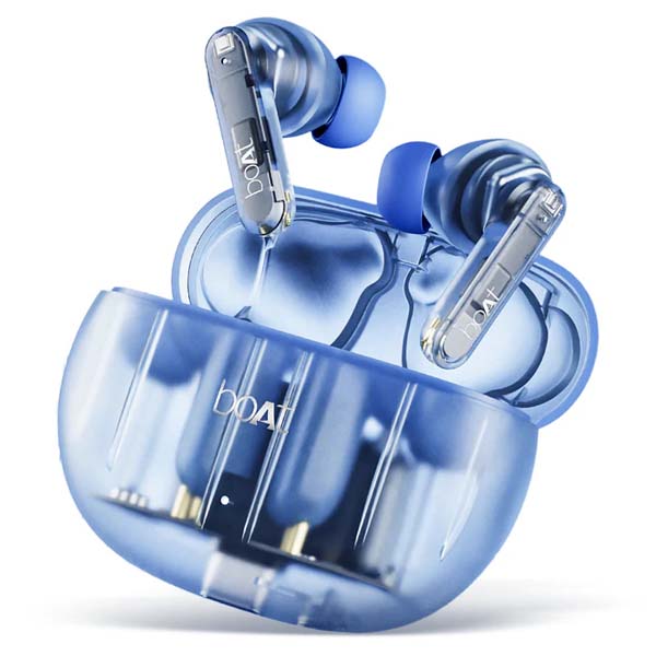 boAt Airdopes 191 ANC, 32dB ANC TWS Ear Buds Wireless Earphones with mic (Pellucid Blue)