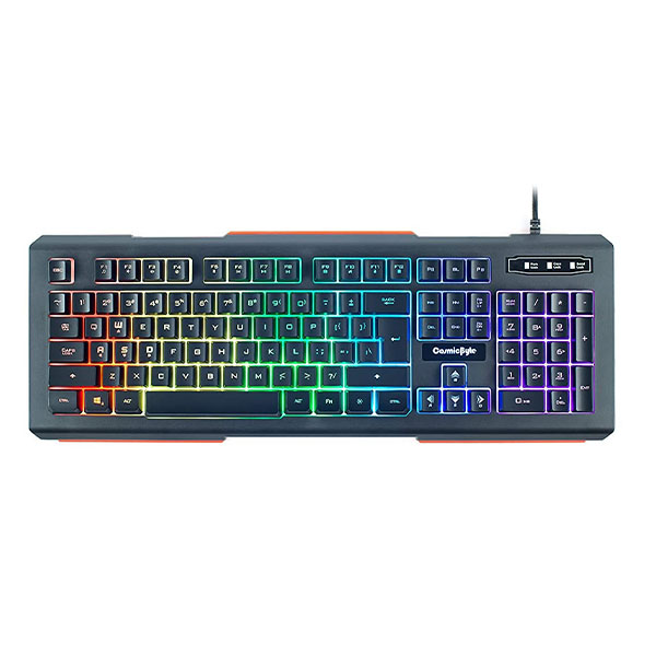 Cosmic Byte CB-GK-02 Corona Wired Gaming Keyboard, 7 Color RGB Backlit with Effects, Anti-Ghosting (Black)