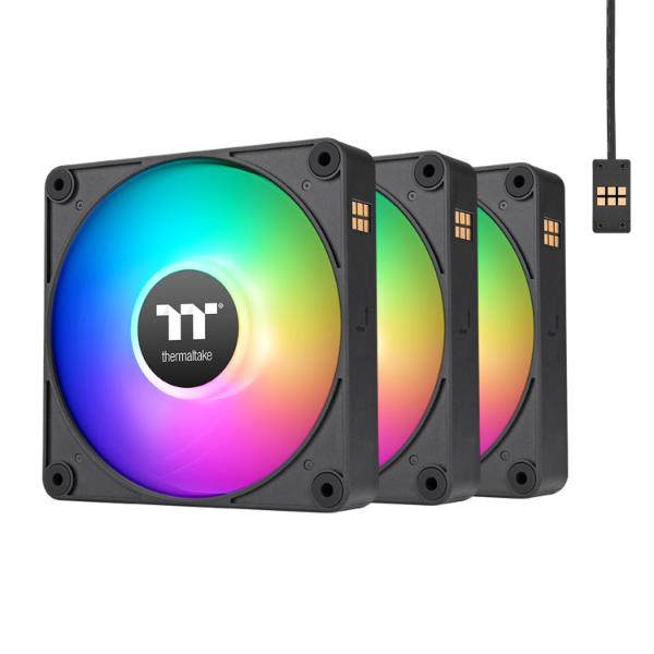 Thermaltake CT140 Reverse EX ARGB Sync 3 Pack White PC Case Fan (Black)