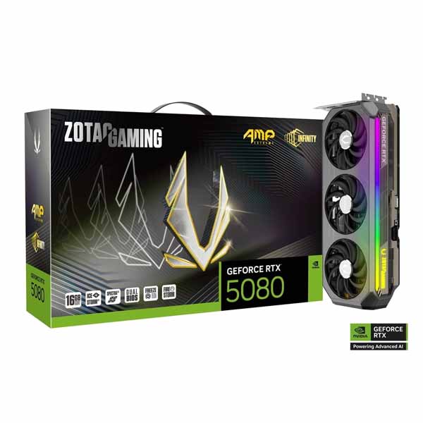 Zotac Gaming GeForce RTX 5080 AMP Extreme Infinity 16GB GDDR7 Graphics Card