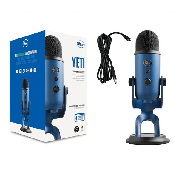 Logitech Blue Yeti USB Microphone for Recording, Streaming, Gaming, Podcasting on PC and Mac – Midnight Blue